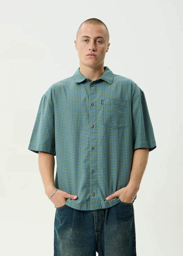 Afends Voyager Short Sleeve Shirt - Deep Olive