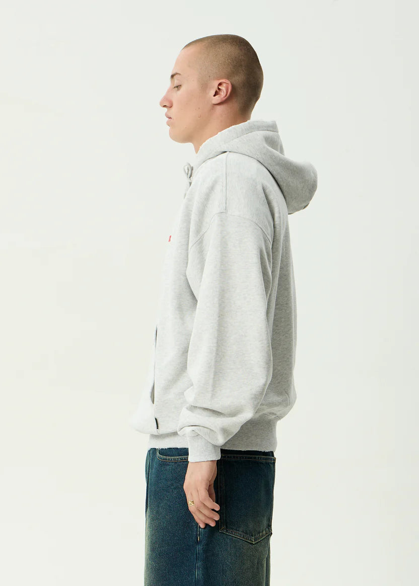 Afends Wonders Boxy Pull On Hood - Grey Marle
