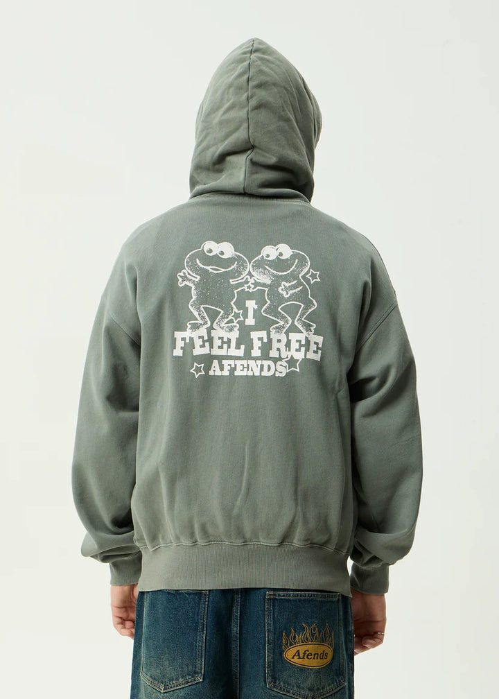 Afends Sonoran Boxy Pull On Hood - Washed Sycamore