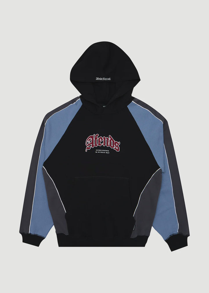 Afends Occupancy Paneled Boxy Hood - Black