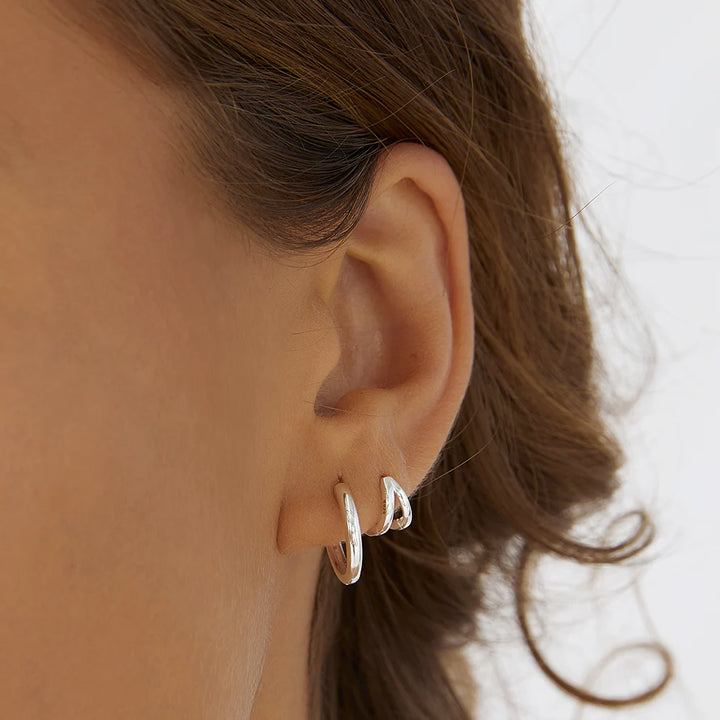 Arms Of Eve Jett Silver Hoop Earrings