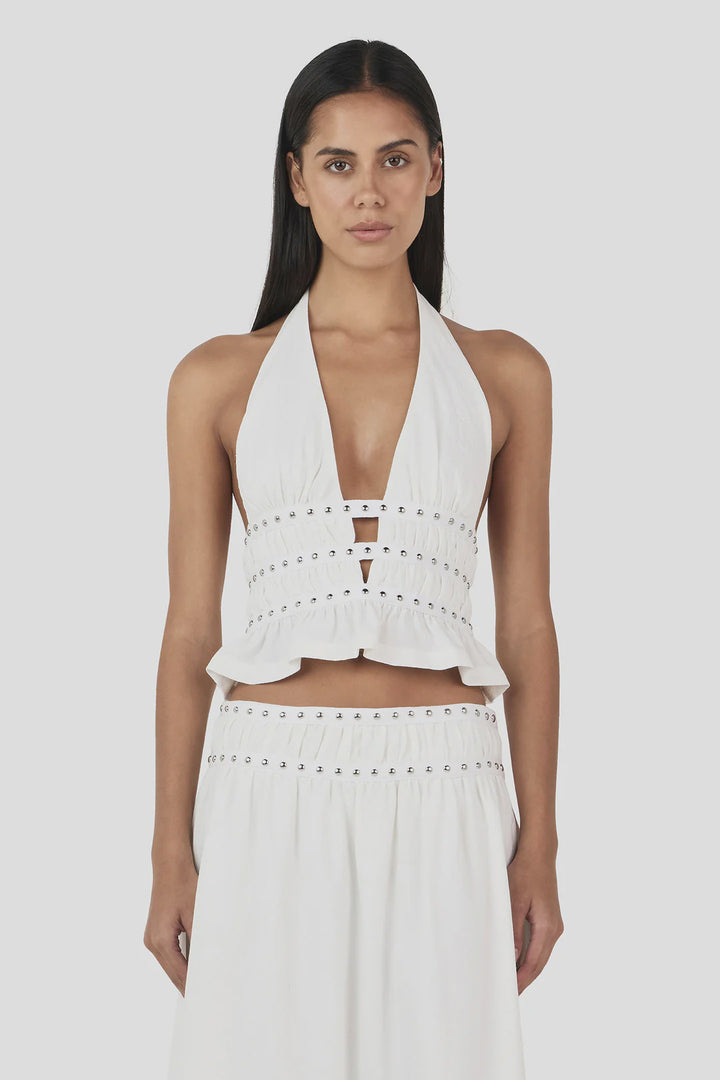 Ownley Mavis Studded Top-Ivory