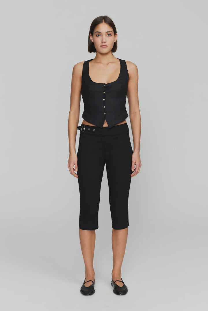Ownley Melanie Linen Vest - Black