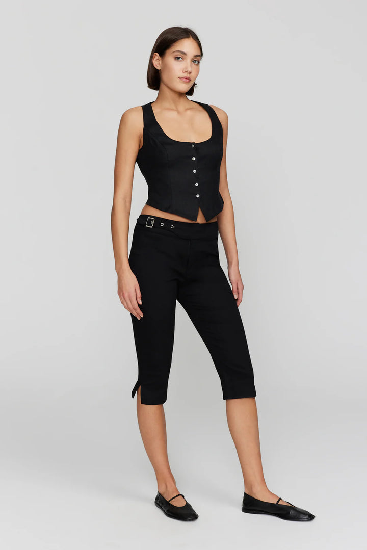 Ownley Melanie Linen Vest - Black