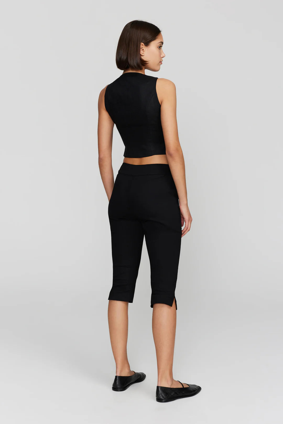 Ownley Melanie Linen Vest - Black