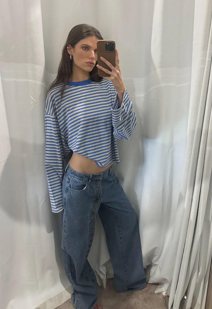 Lioness Bloom Long Sleeve - Mickey Blue Stripe