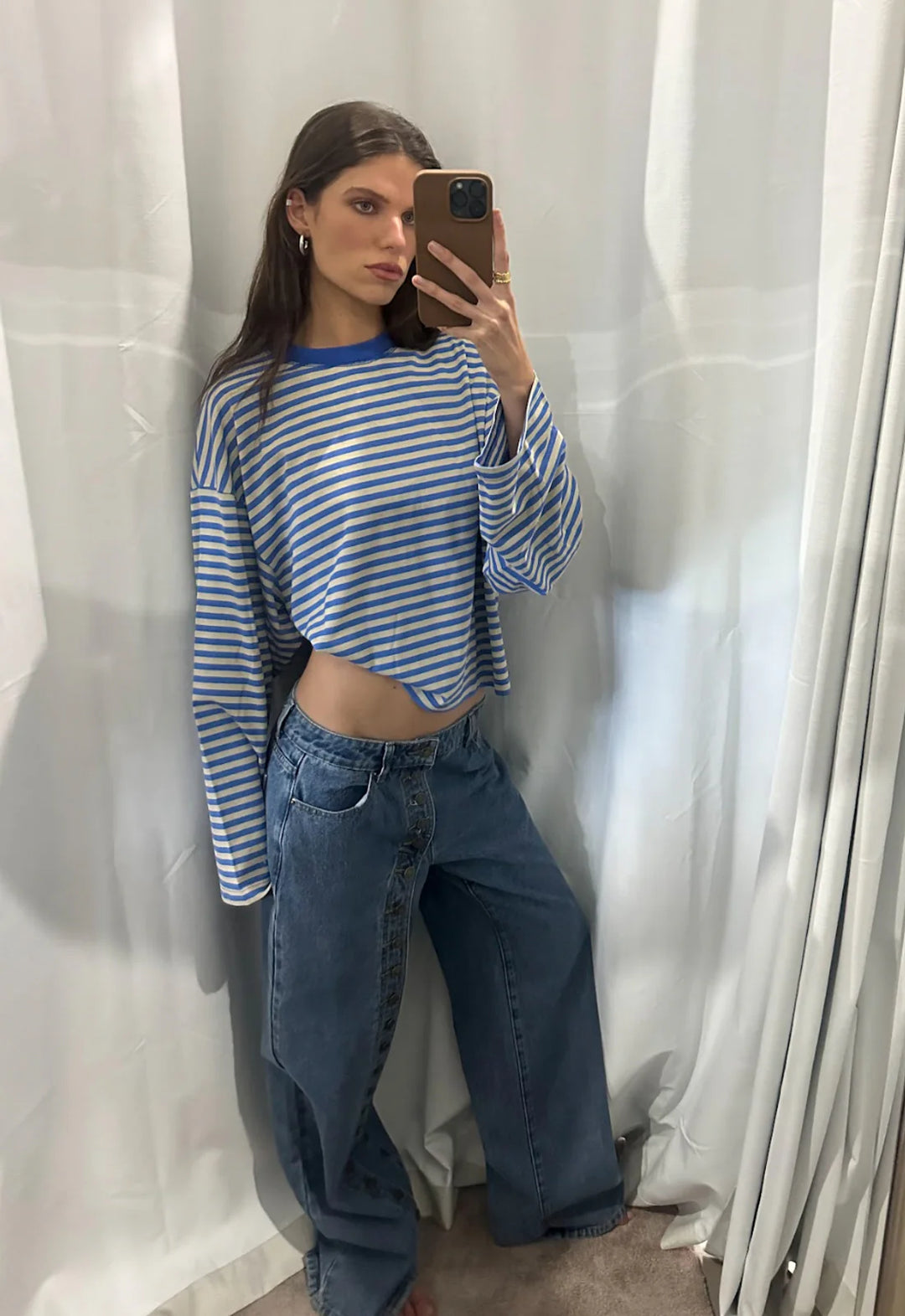 Lioness Bloom Short Sleeve - Navy Sea Stripe