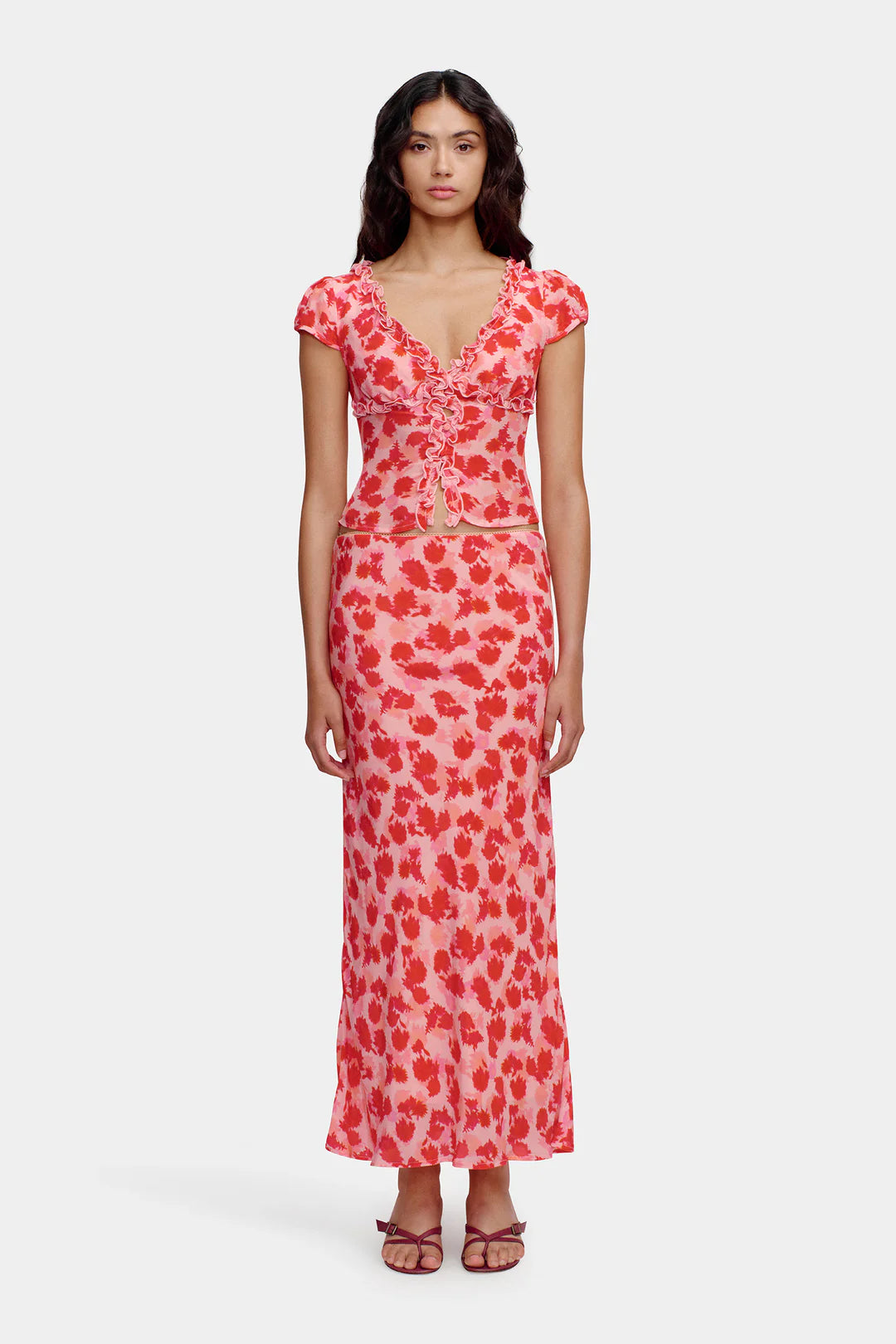 Ownley Mika Slip Skirt - Strawberry Fields