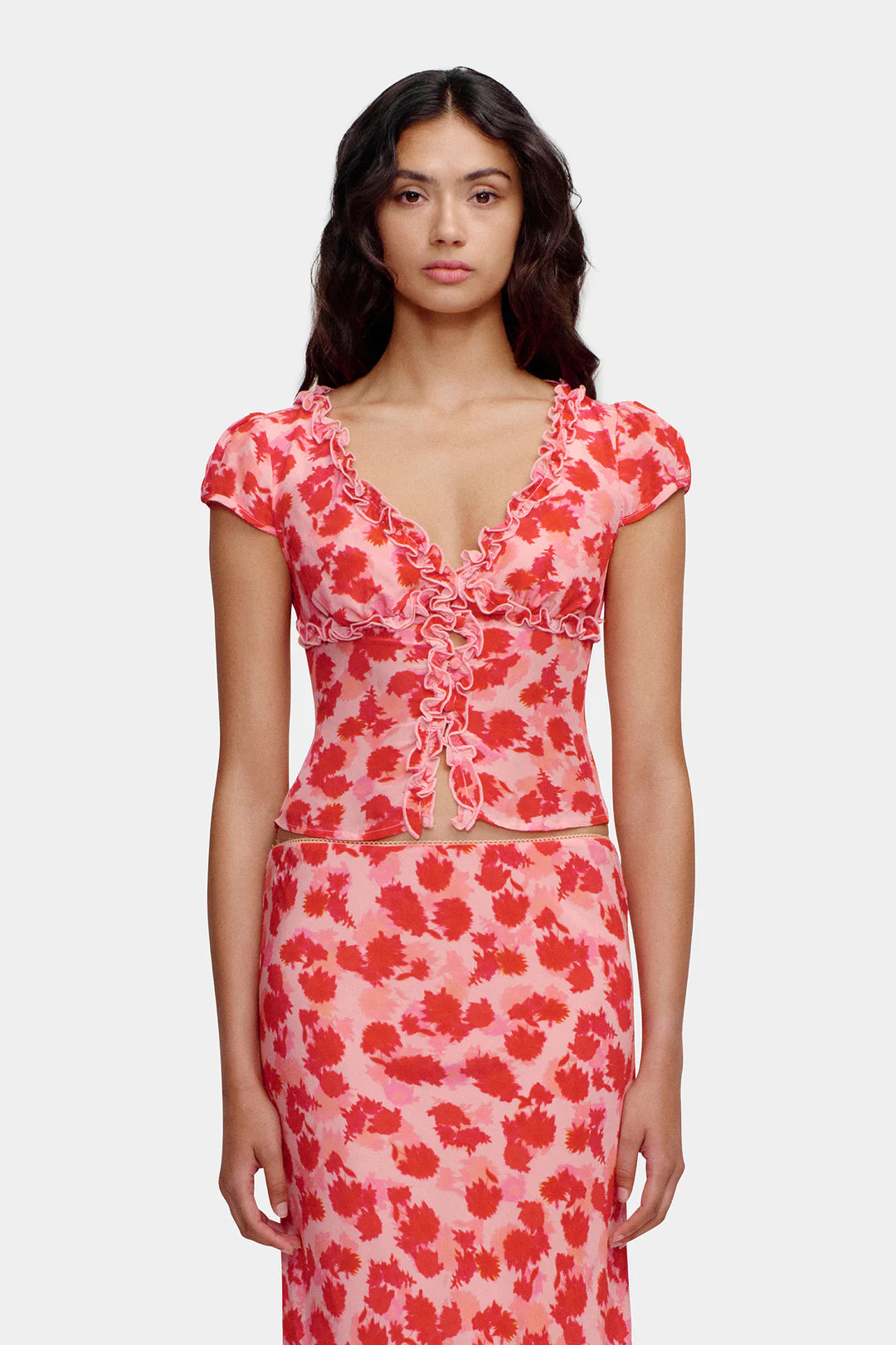 Ownley Mika Slip Skirt - Strawberry Fields