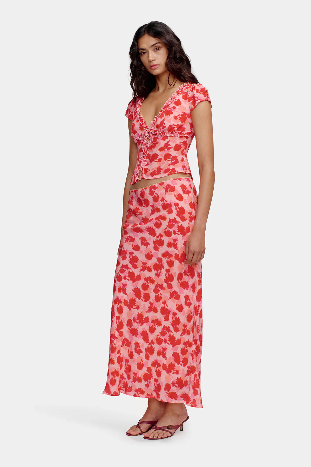 Ownley Mika Slip Skirt - Strawberry Fields