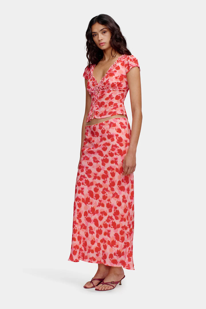 Ownley Mika Slip Skirt - Strawberry Fields