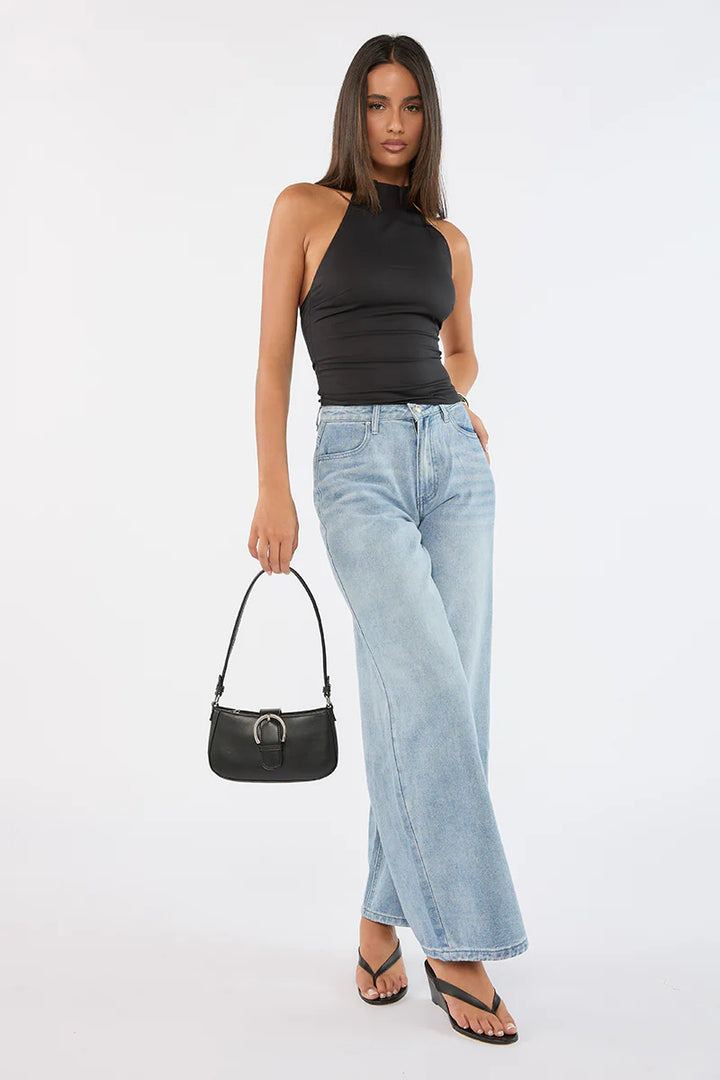 Peta + Jain Milla Mini Shoulder Bag-Black PU/SIlver