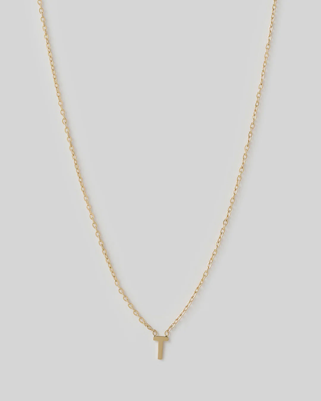 Arms Of Eve Mini Initial Gold Necklace - T