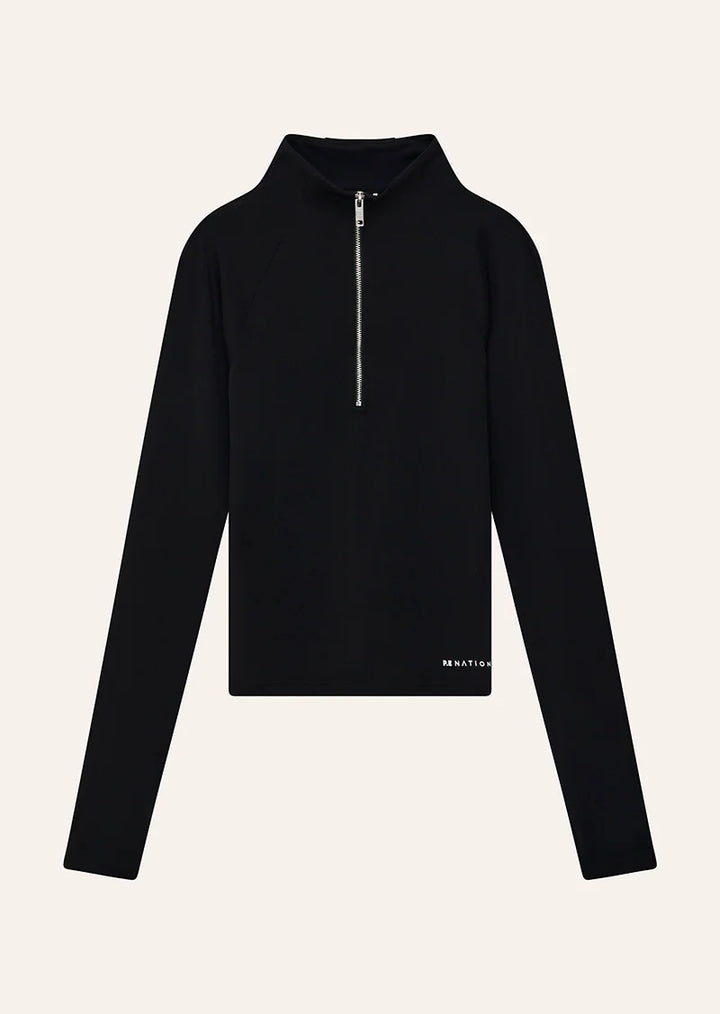 P.E Nation Routine Quarter Zip Long Sleeve - Black