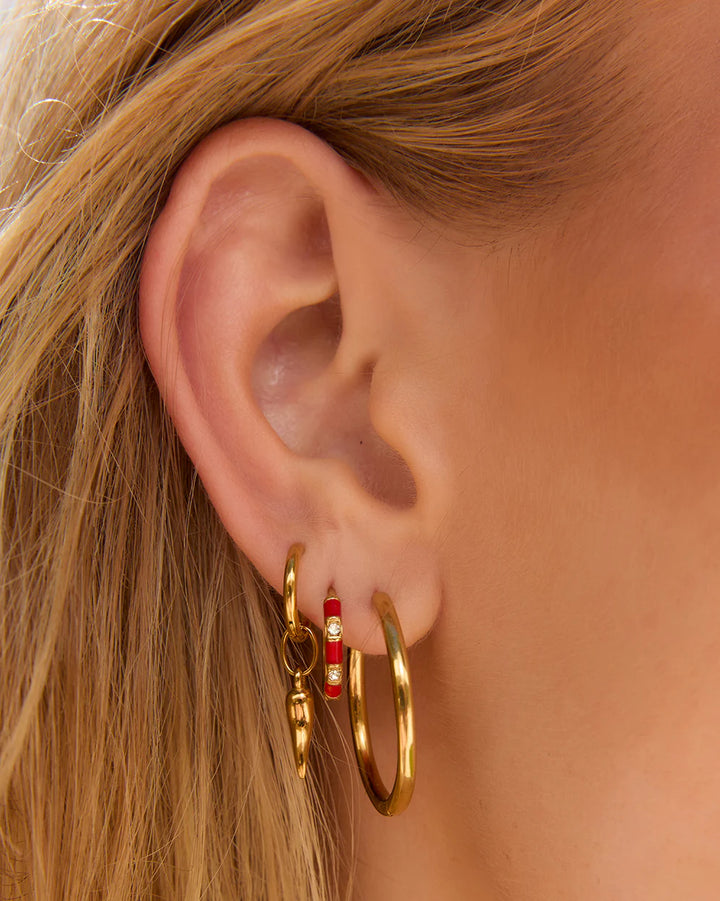 Arms Of Eve Papaya Enamel Huggies - Cherry