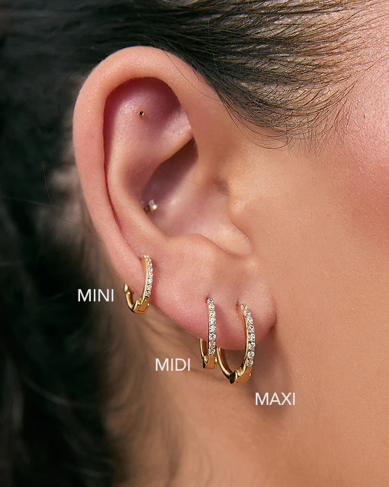Arms Of Eve Tabitha Gold Huggie Earrings - Midi