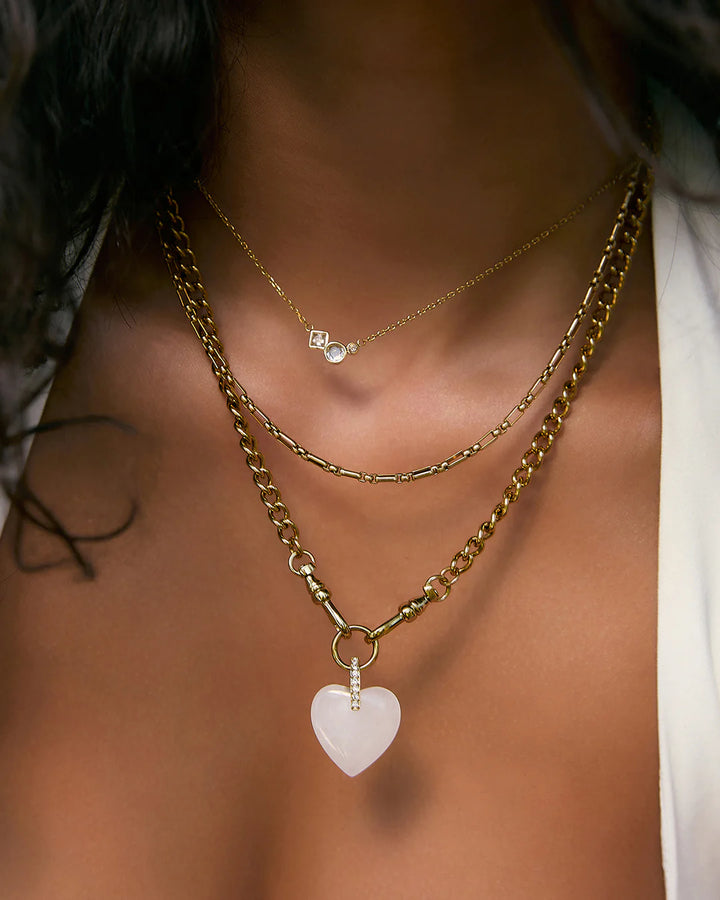 Arms Of Eve Violet Heart Necklace - White