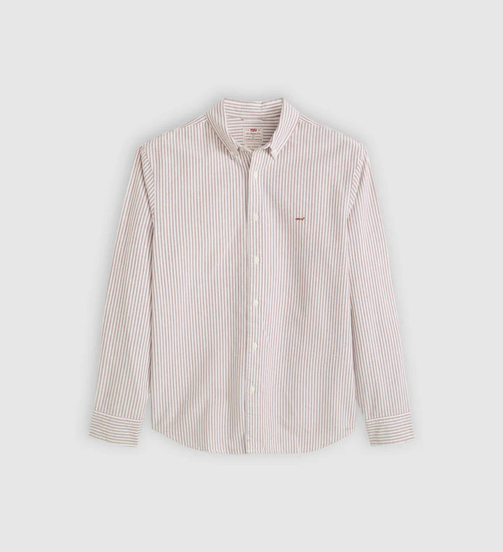 Levi's Authentic Button Down Shirt - Waylon Stripe Russet Brown