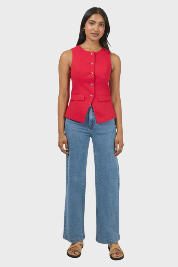 All About Eve Mavis Vest-Red