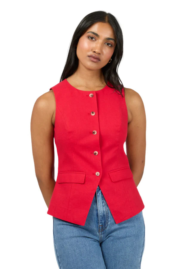 All About Eve Mavis Vest-Red