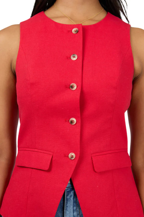All About Eve Mavis Vest-Red