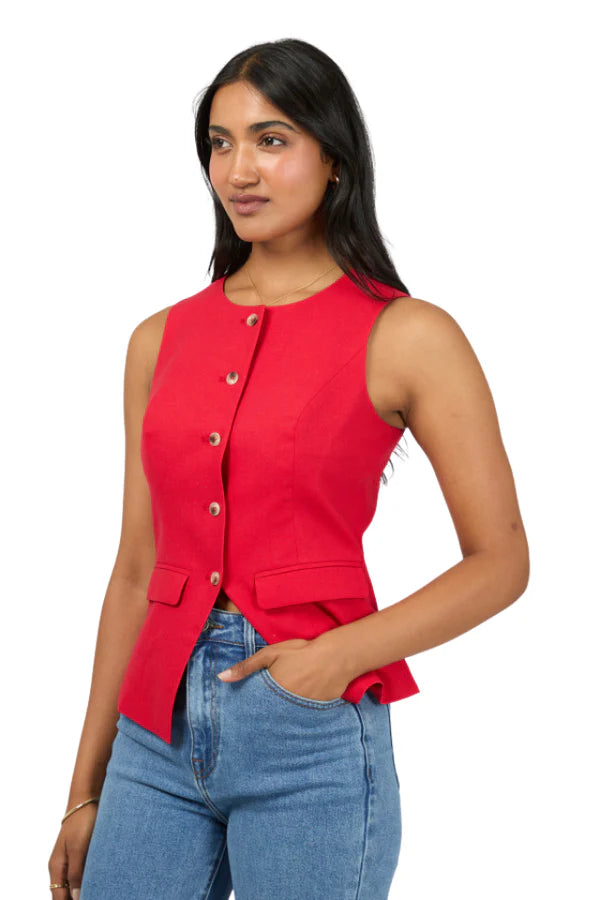 All About Eve Mavis Vest-Red