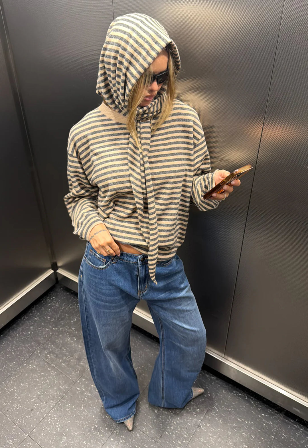 Lioness Olsen Knit - Slate Stripe