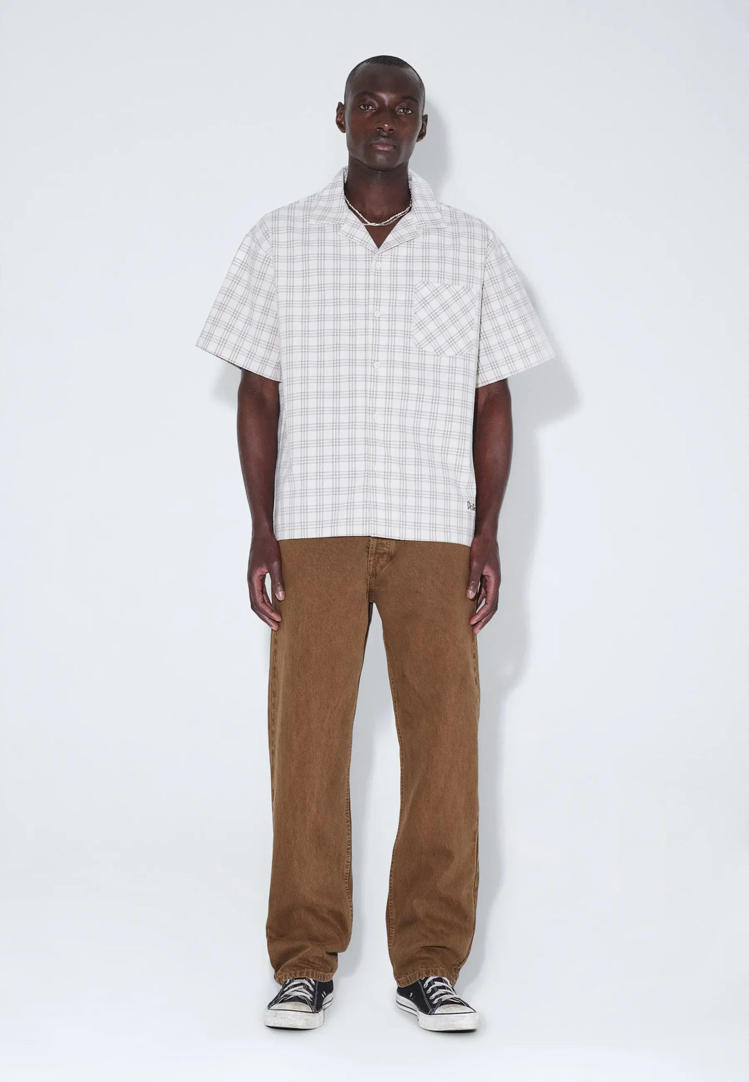 Dr Denim Miles Shirt - Ecru Summer Check