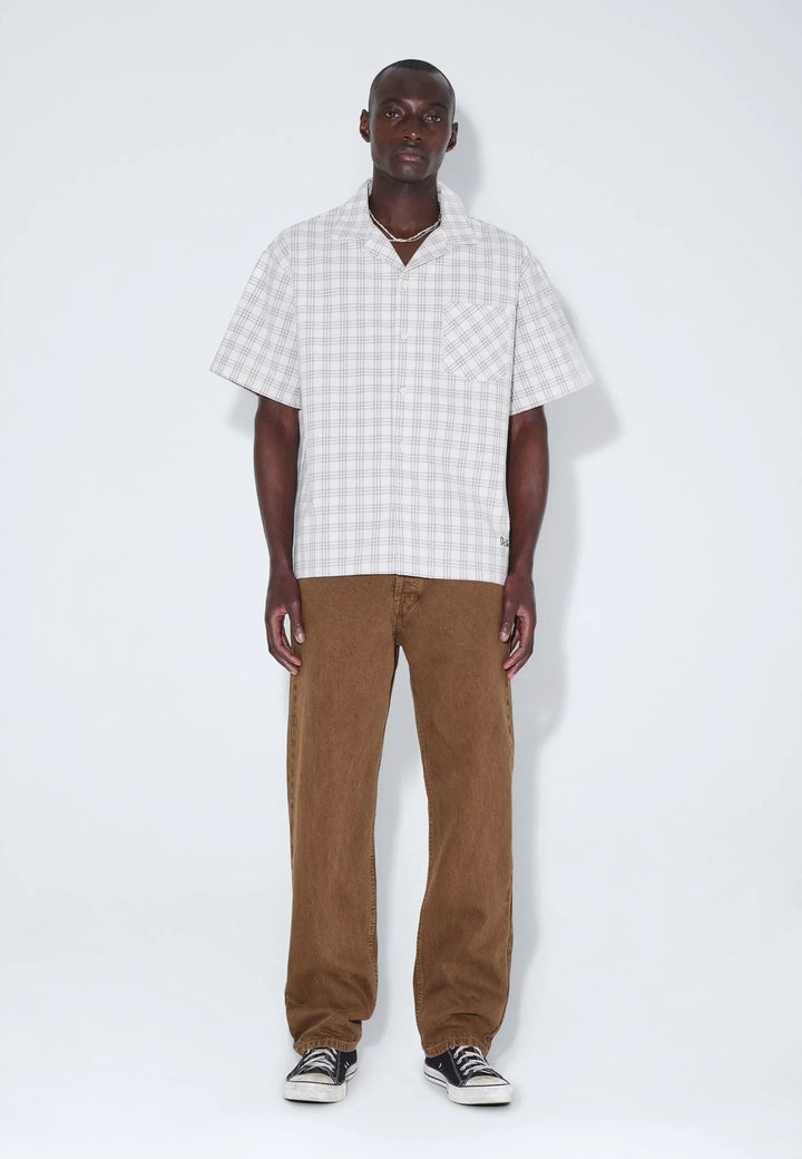 Dr Denim Miles Shirt - Ecru Summer Check