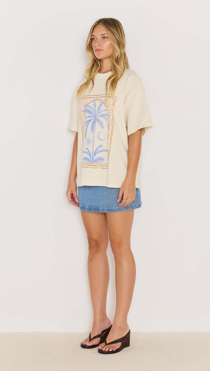 MinkPink Sirena Oversize Tee - Cream