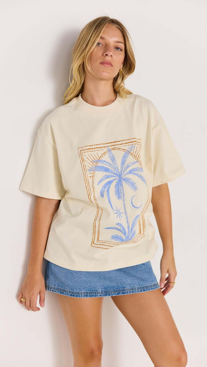 MinkPink Sirena Oversize Tee - Cream