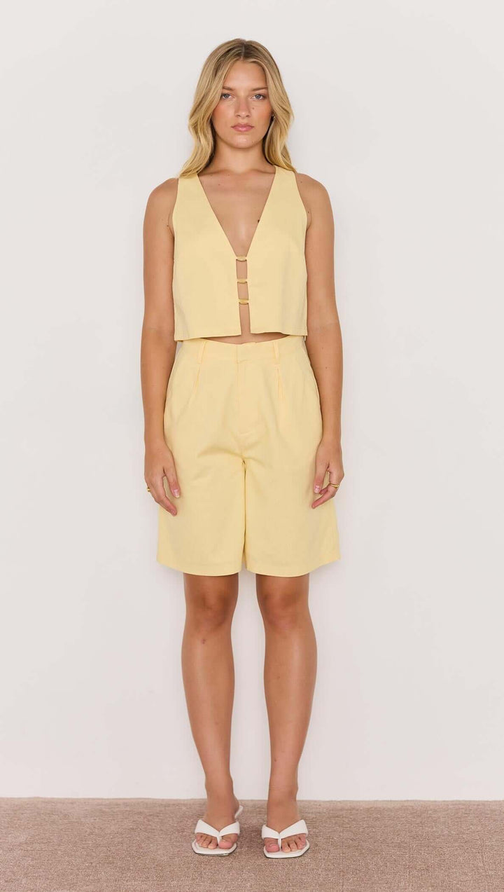 MinkPink Gigi Bead Front Top - Butter