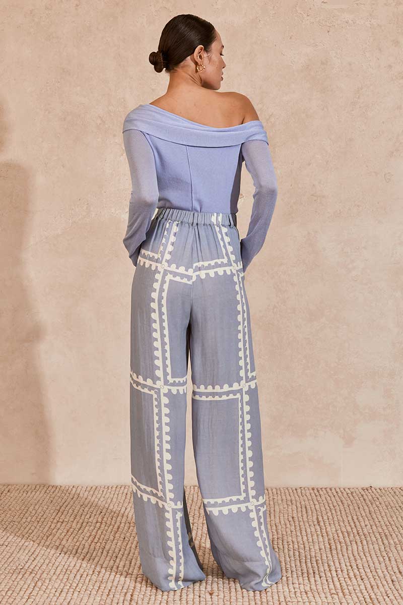 MON RENN Azul Knit Top - Heron Blue