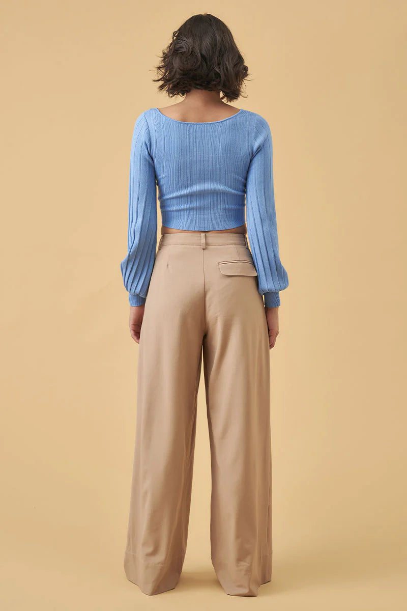 MØN RENN - Sense Knit Top - Tranquil Blue