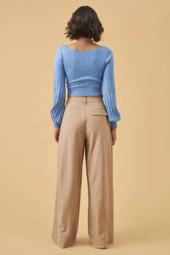 MØN RENN - Sense Knit Top - Tranquil Blue
