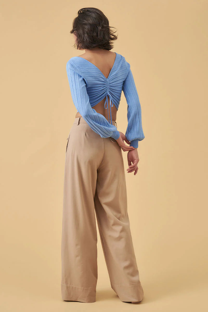 MØN RENN - Sense Knit Top - Tranquil Blue