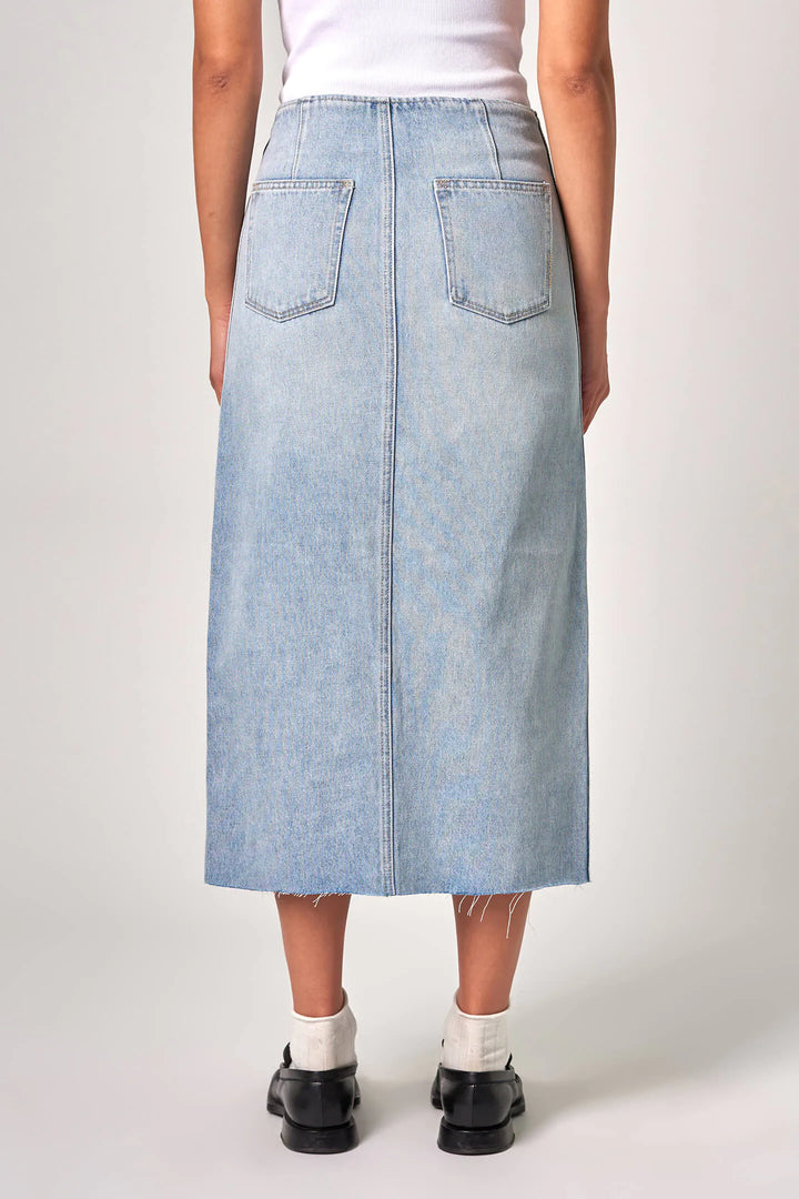 Neuw Denim Recut Maxi Skirt - Light Vintage Indigo