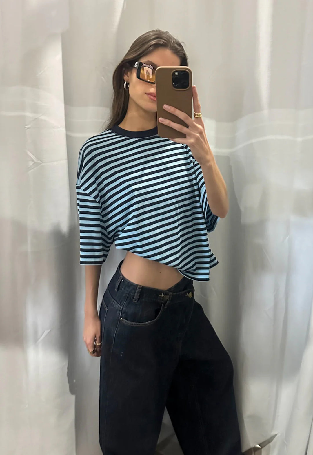 Lioness Bloom Short Sleeve - Navy Sea Stripe