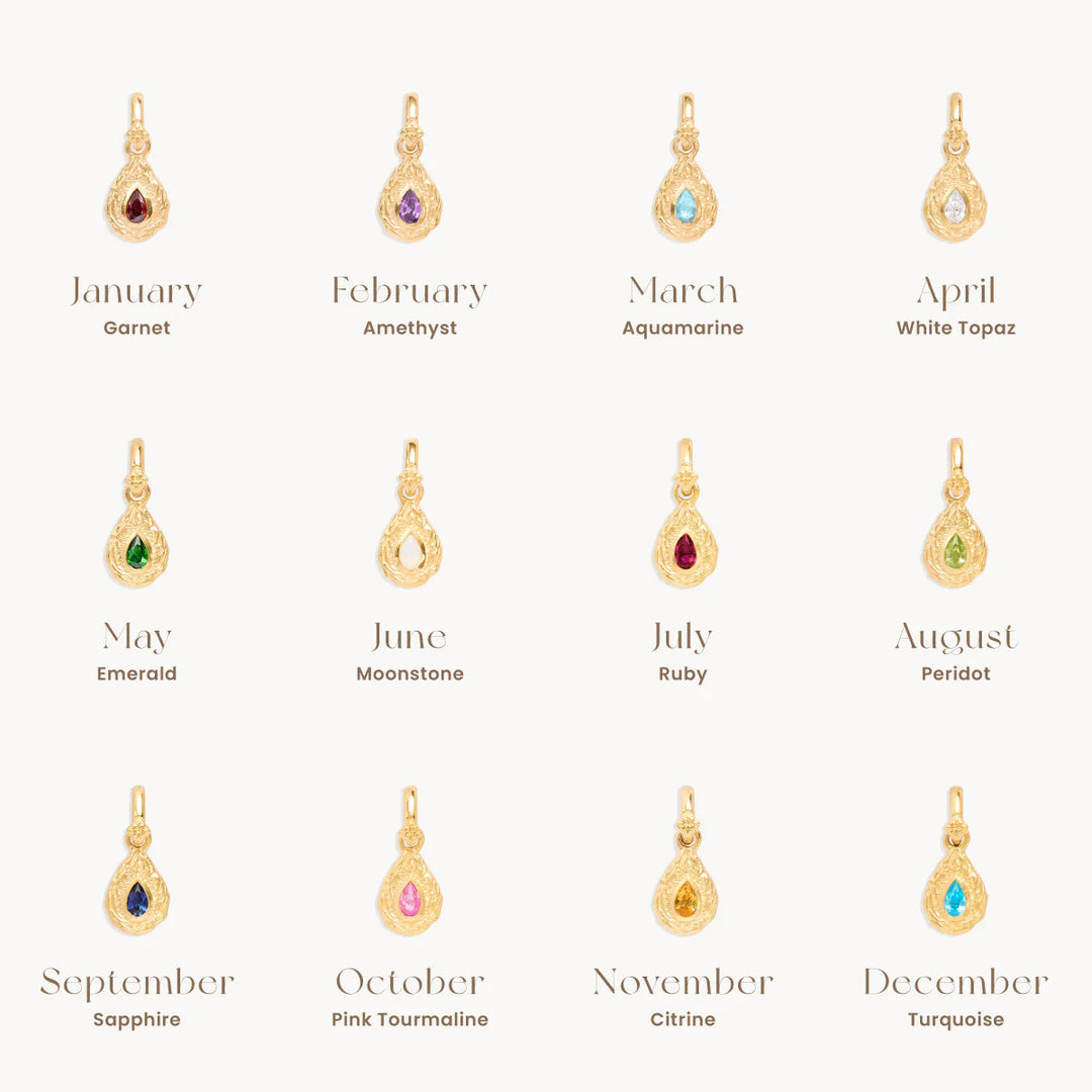 By Charlotte With Love Birthstone Annex Link Pendant - August/Peridot - 18k Gold Vermeil