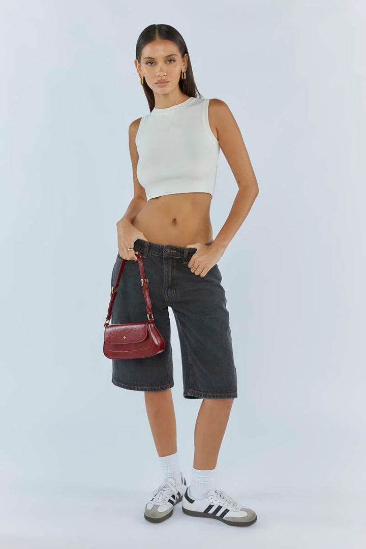 Peta + Jain Nikki Shoulder Bag - Cherry Crinkle/Gold