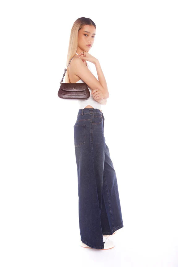 Peta + Jain Nikki Shoulder Bag - Chocolate Crinkle/Gold