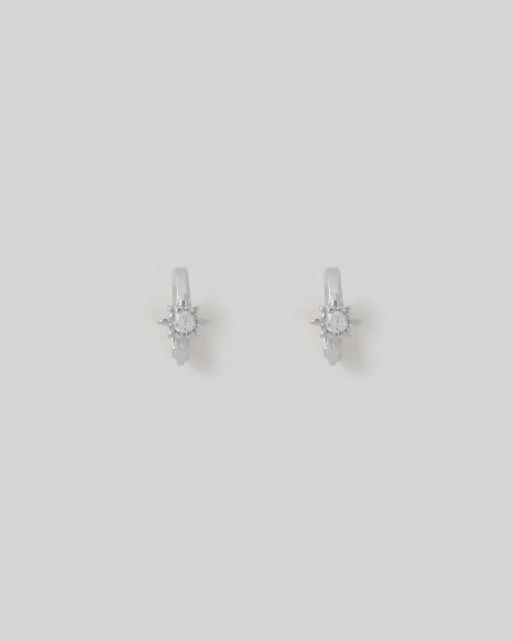 Arms Of Eve Nova Silver Huggie Earrings