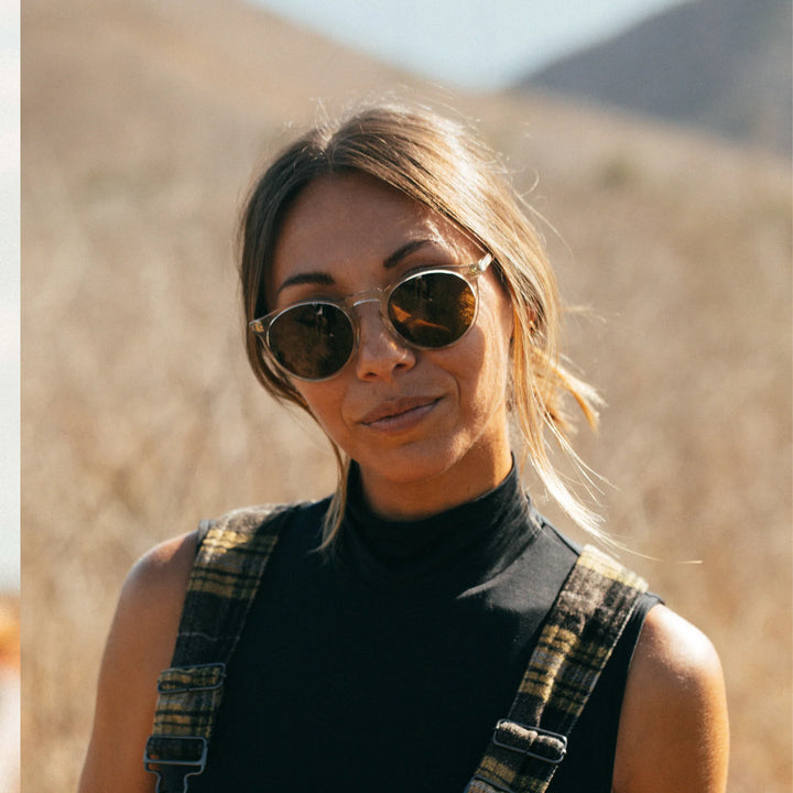 Otis Omar Sunglasses - Crystal Blush/Smokey Blue