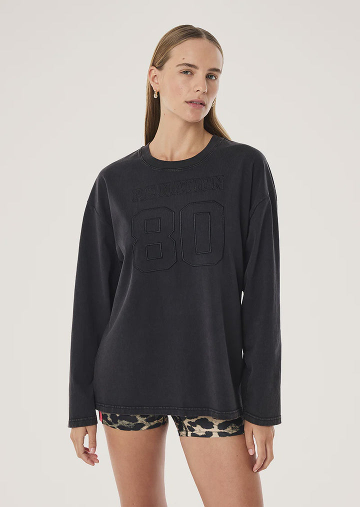 P.E Nation Oversized LS Tee - Washed Black