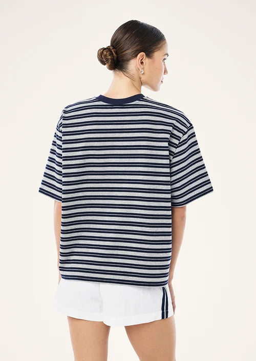P.E Nation Oversized Spark Tee - Dark Navy/Stripe
