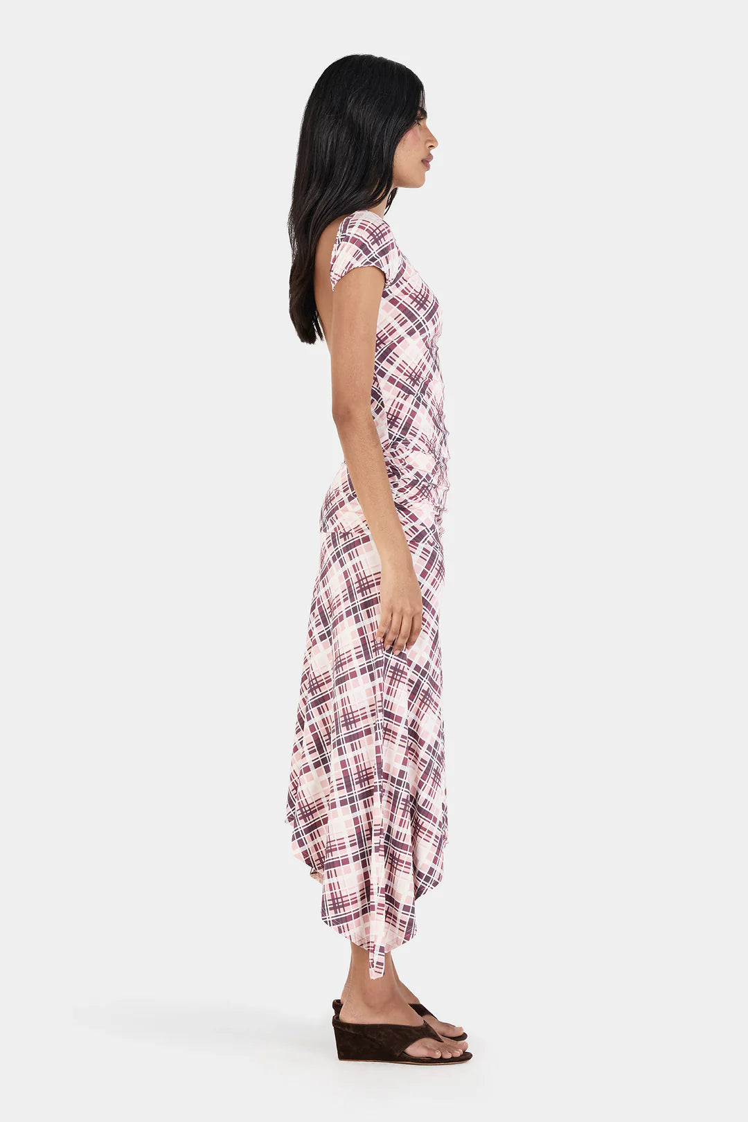Ownley Farrah Midi Skirt - Berry Plaid