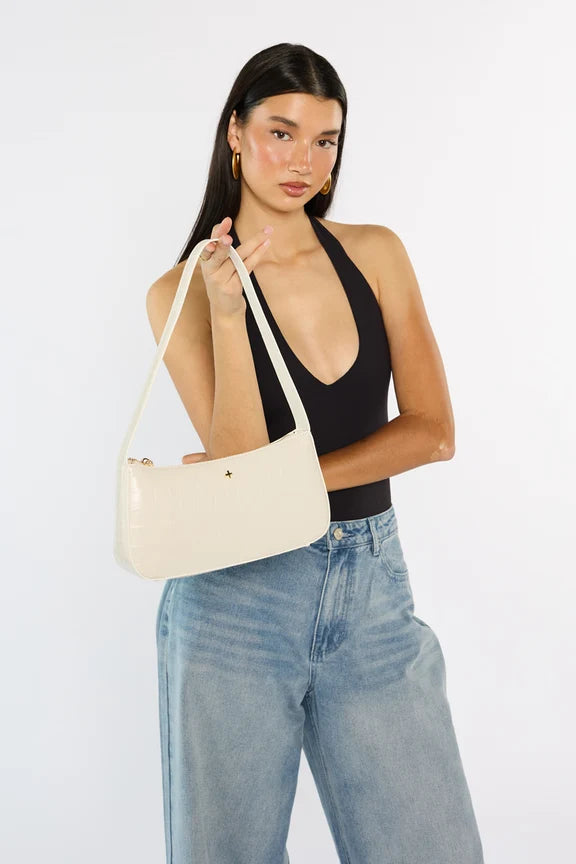 Peta + Jain Peltz Seamless Shoulder Bag - White Croc Gold