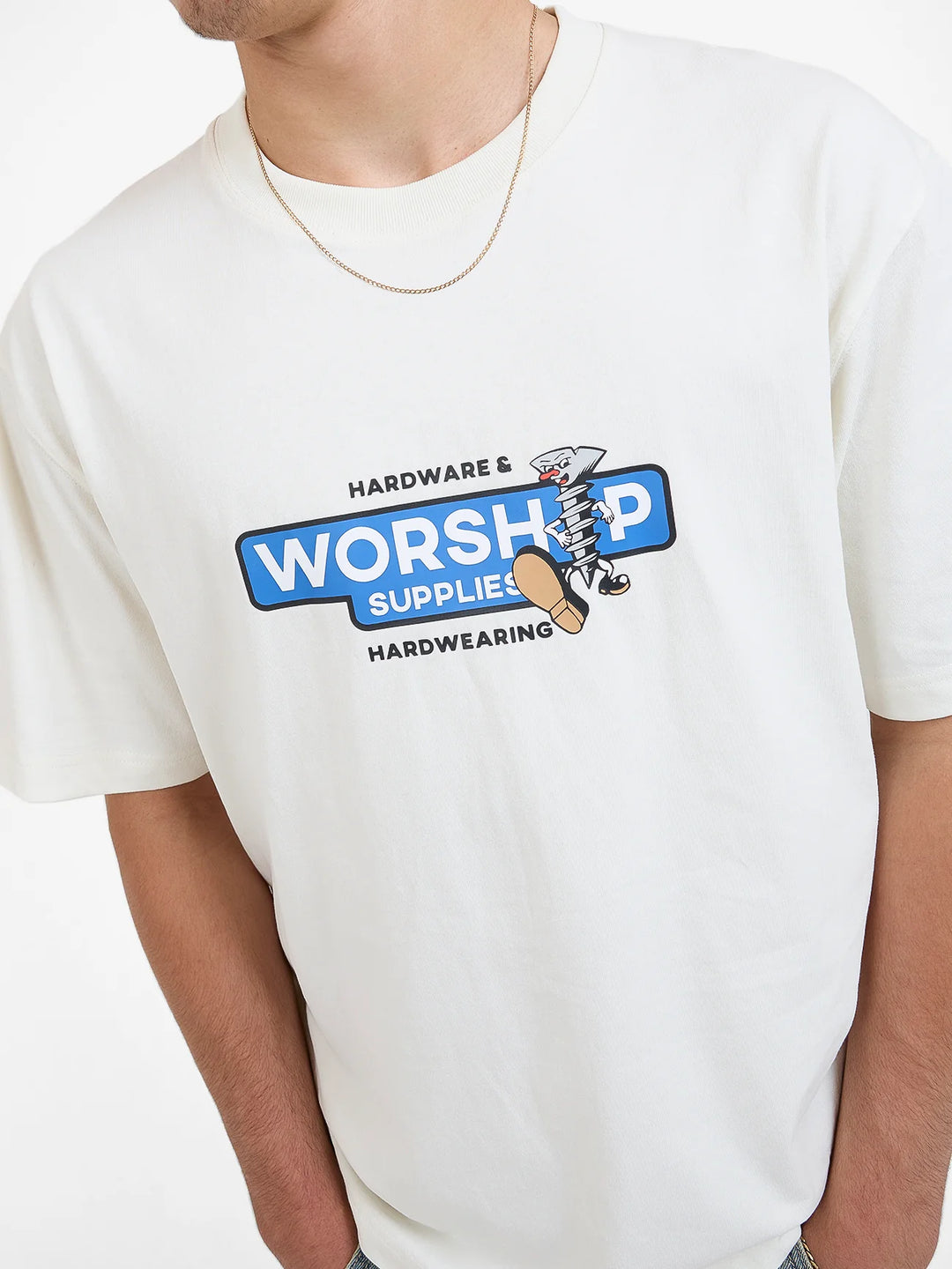 Worship Supplies Screwed Tee - Bone