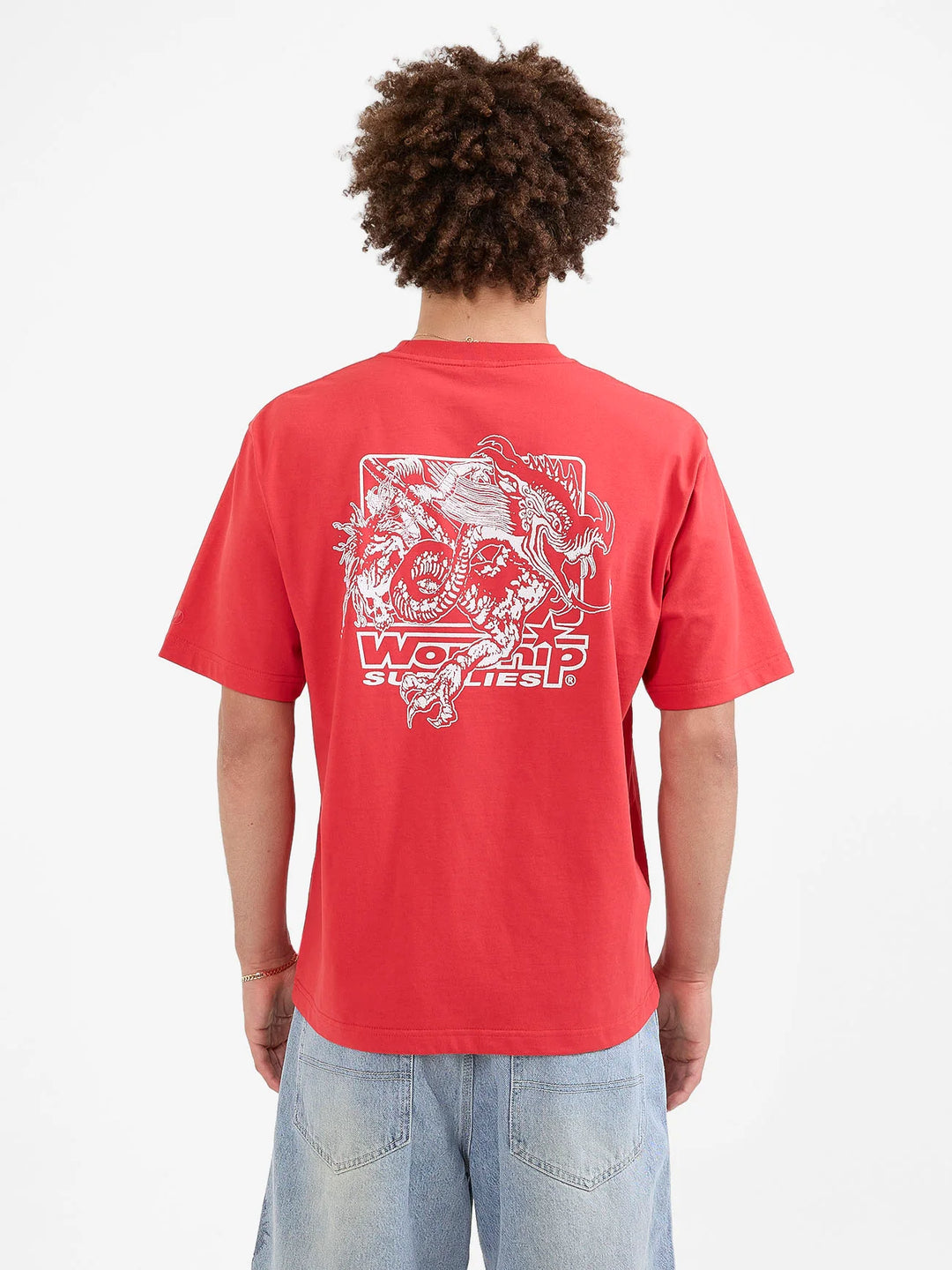 Worship Supplies Push Off Tee - Lucky Red