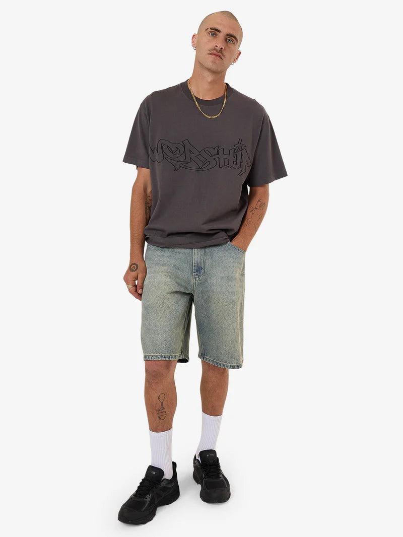 Worship Supplies Throws Tee - Worn Black